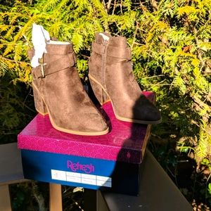 Refresh Faux Suede Ankle Booties